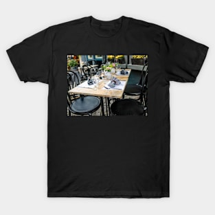 Outdoor dining table in the Dutch city of Maastricht T-Shirt